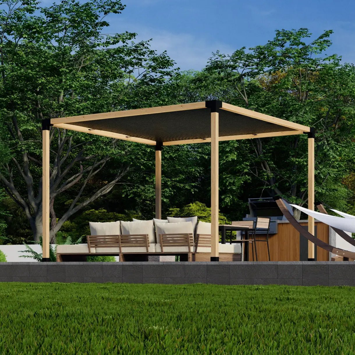 DIY Pergola Kit for a Freestanding Pergola With Canopy - Any Size Up to 12' x 12' by Zen Pergolas