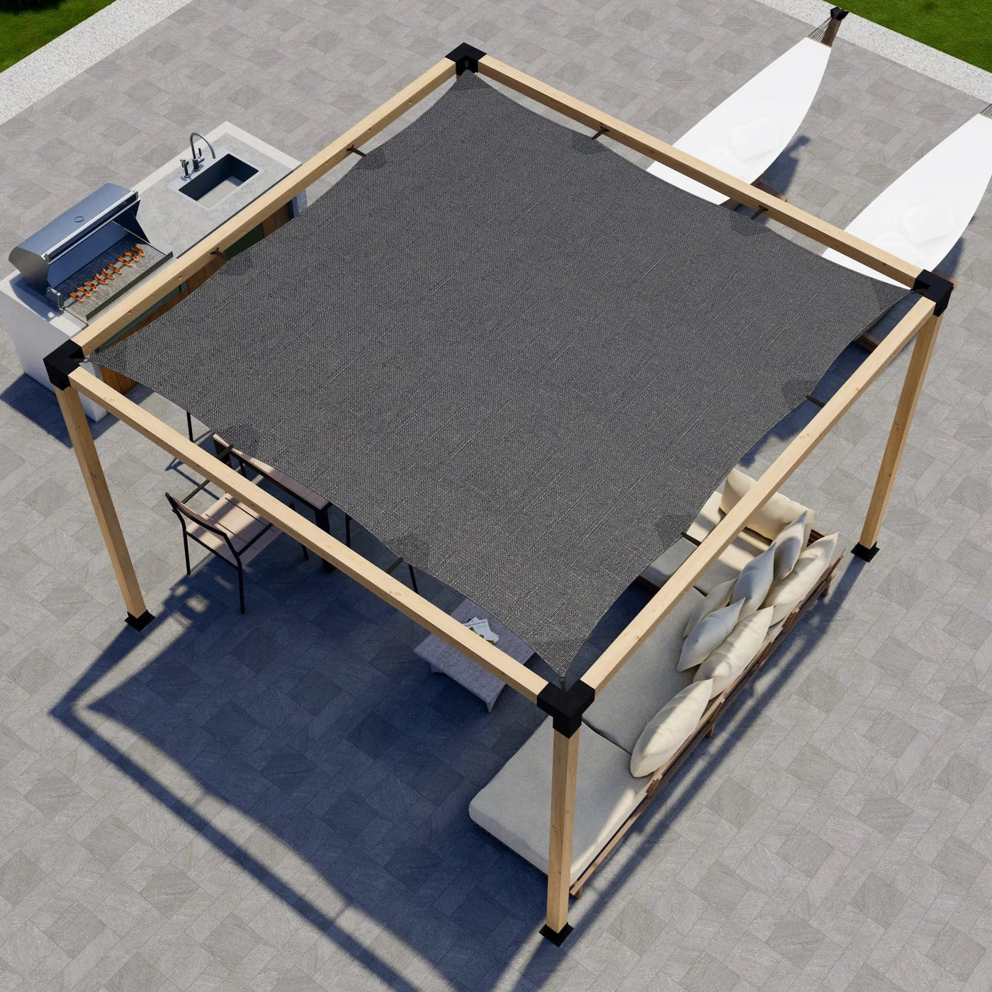 DIY Pergola Kit for a Freestanding Pergola With Canopy - Any Size Up to 12' x 12' by Zen Pergolas