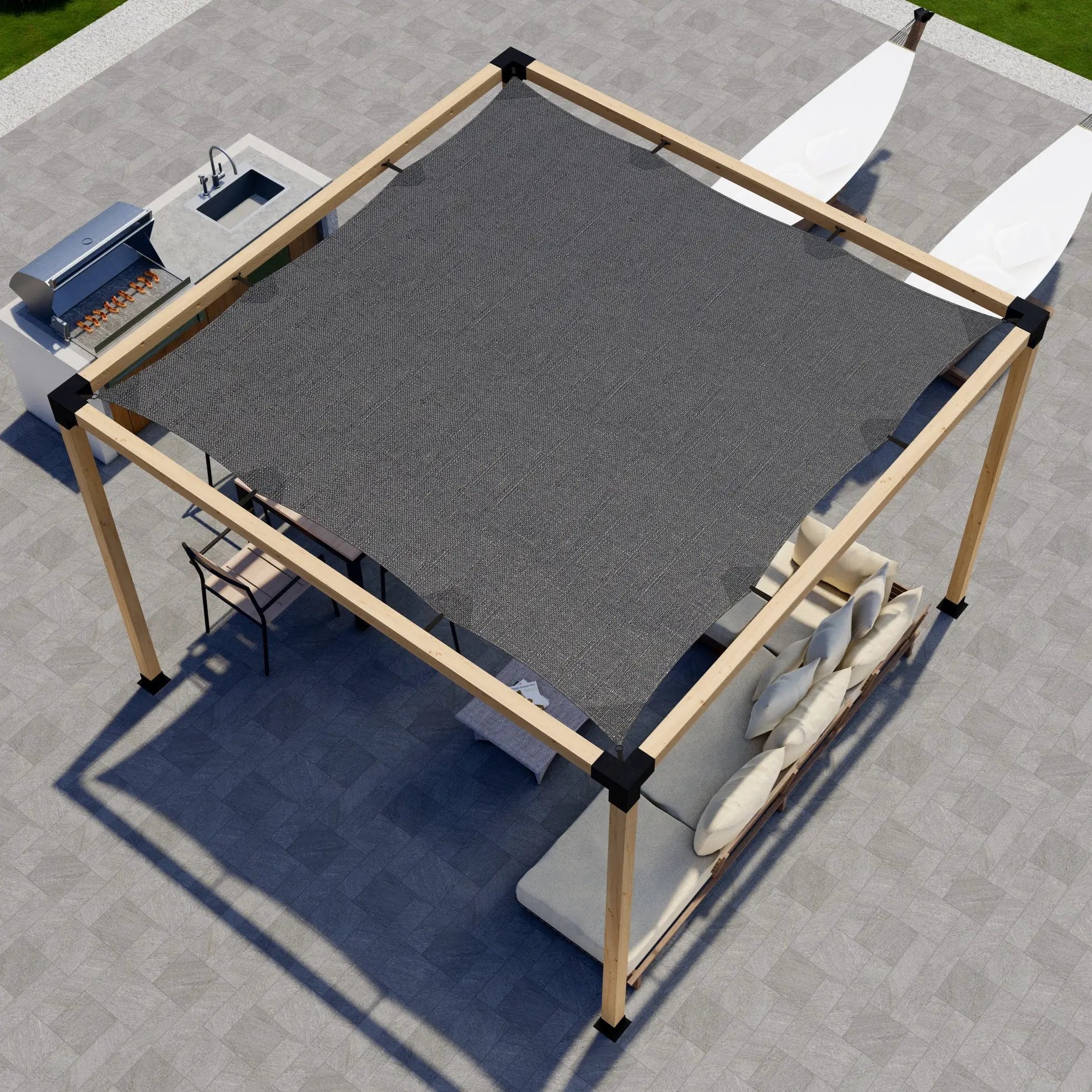 DIY Pergola Kit for a Freestanding Pergola With Canopy - Any Size Up to 12' x 12' by Zen Pergolas