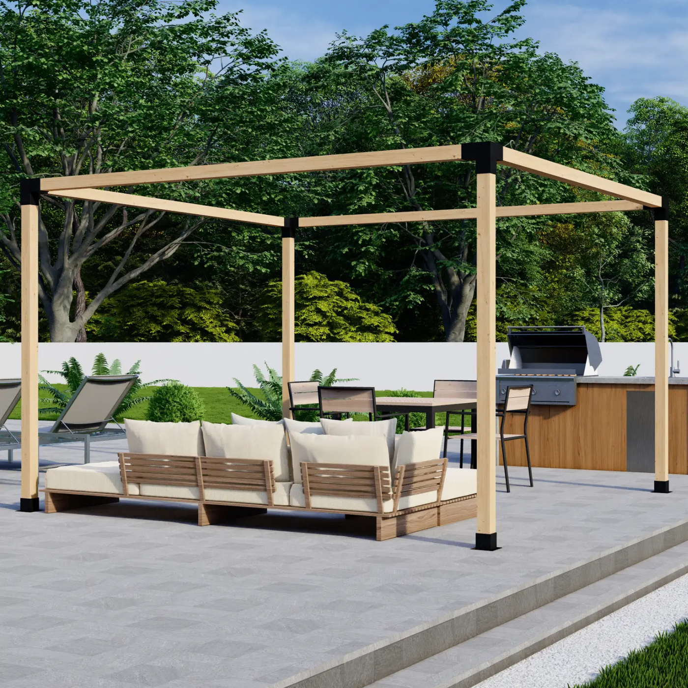 DIY Pergola Bracket Kit for a Freestanding Pergola Frame - Any Size Up to 12' x 12' by Zen Pergolas