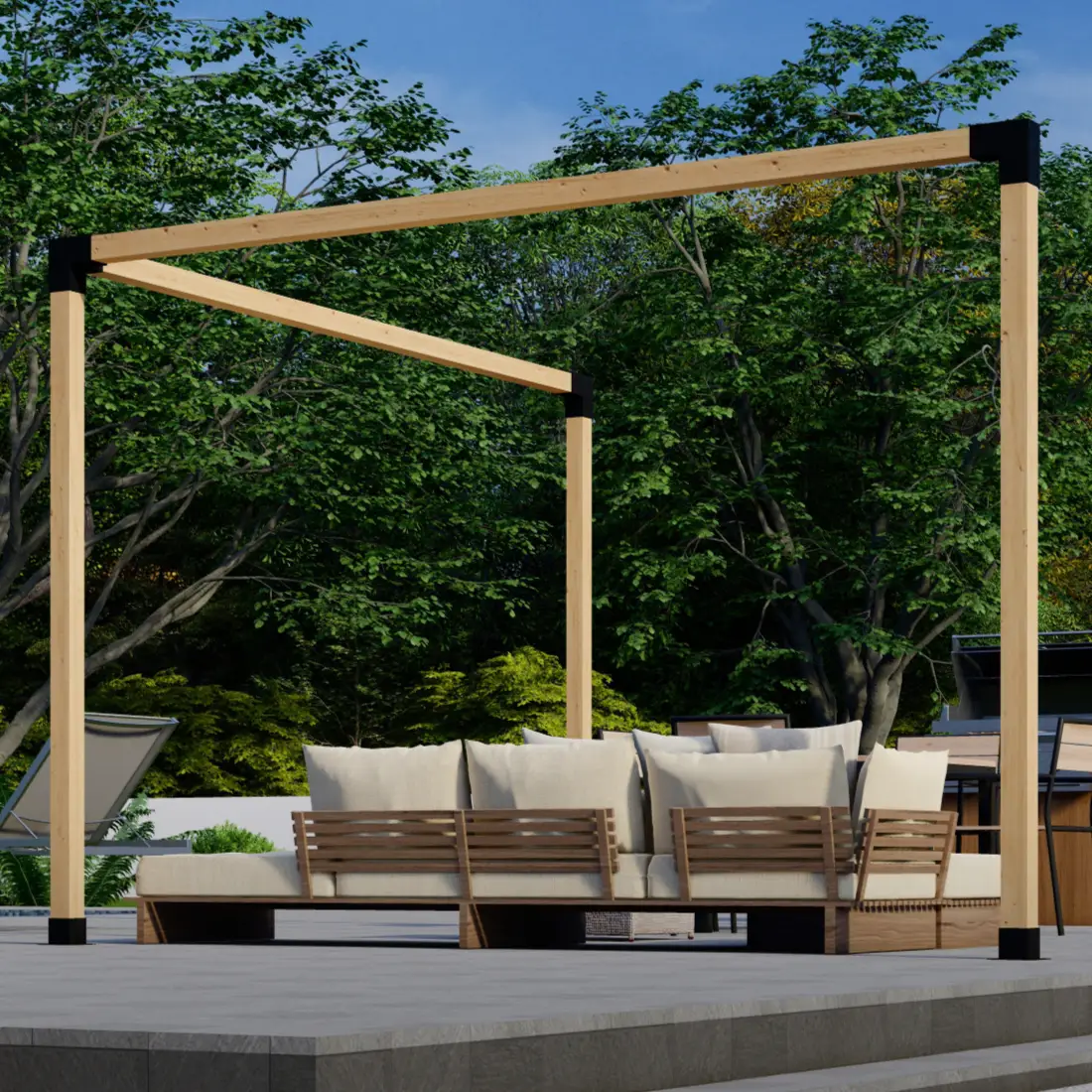 DIY Pergola Bracket Kit for a Freestanding Triangle Pergola Frame - Any Size Up to 12' x 12' by Zen Pergolas