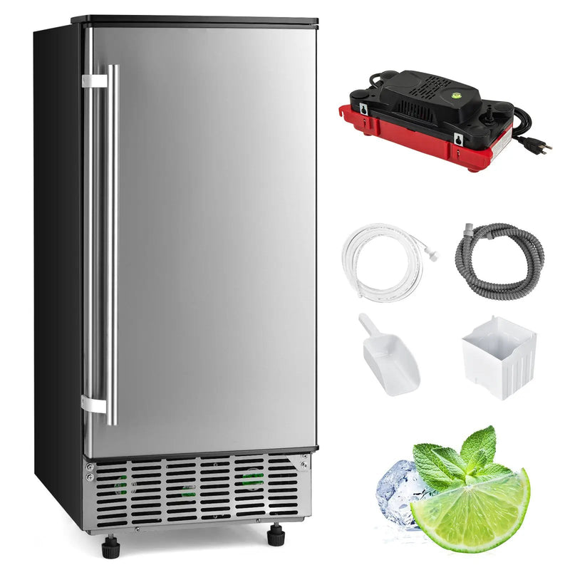 Free-Standing Built-In Undercounter Ice Maker-Silver by DirectDeals