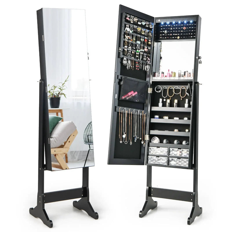 Free Standing Full Length Jewelry Armoire with L by DirectDeals