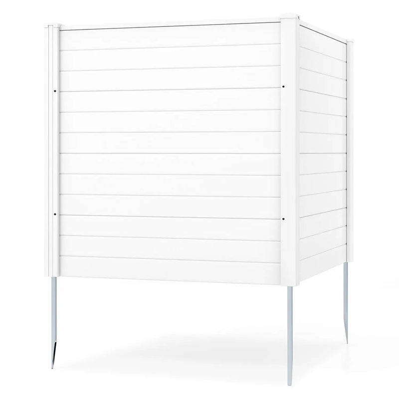 Freestanding 48 x 48 Inch Air Conditioner Fence with Metal Ground Stakes by DirectDeals