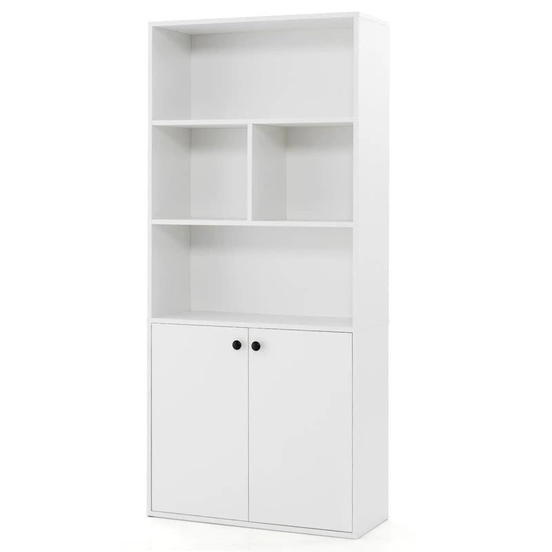 5-Tier Freestanding Bookcase with Open Cubes and Adjustable Shelf-White by DirectDeals