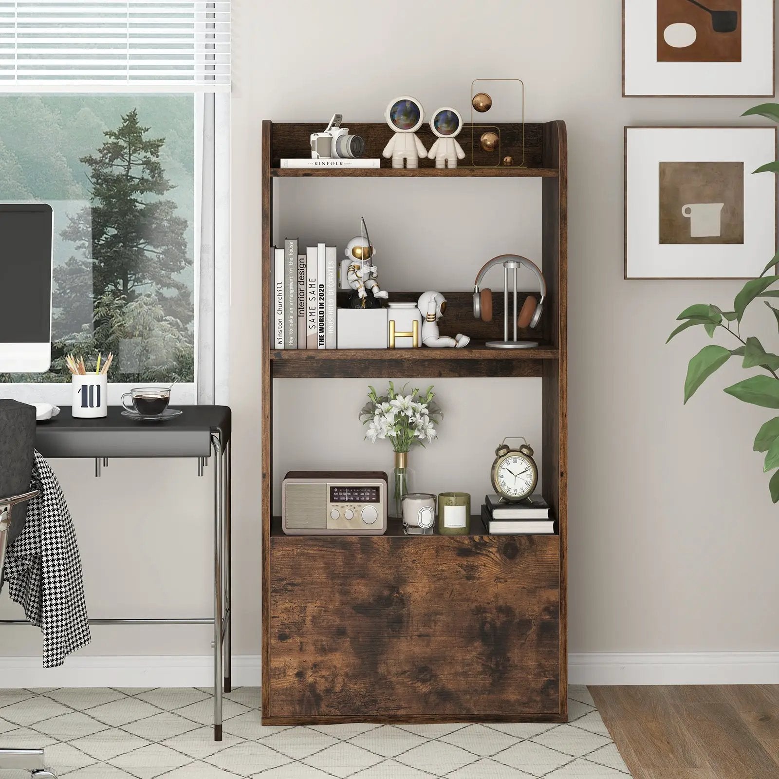Freestanding Bookshelf with 3-Tier Open Shelf by DirectDeals