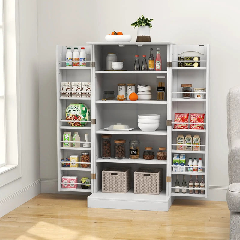 Freestanding Buffet Cupboards Sideboard with 2 Doors and Anti-Tipping Devices-White by DirectDeals