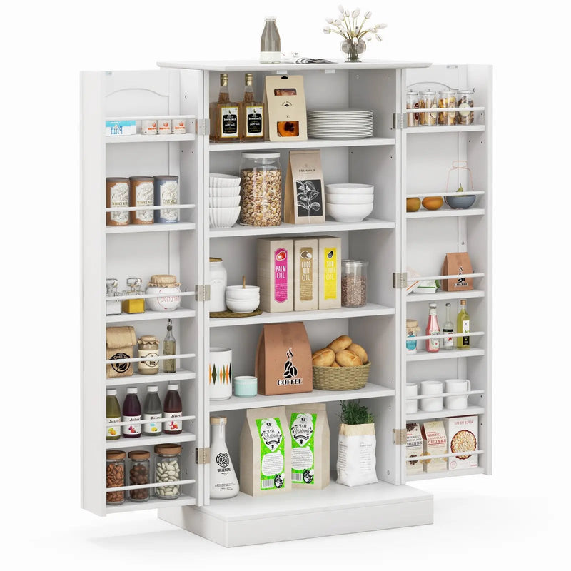 Freestanding Buffet Cupboards Sideboard with 2 Doors and Anti-Tipping Devices-White by DirectDeals