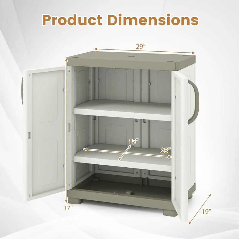 Freestanding Buffet Cabinet Sideboard with 2 Doors and Adjustable Shelves for Kitchen and Garage by DirectDeals