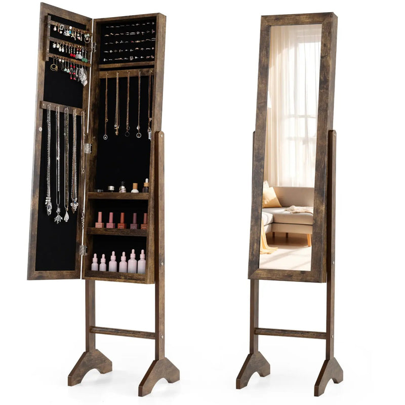 Freestanding Jewelry Armoire with Full Length Mirror by DirectDeals