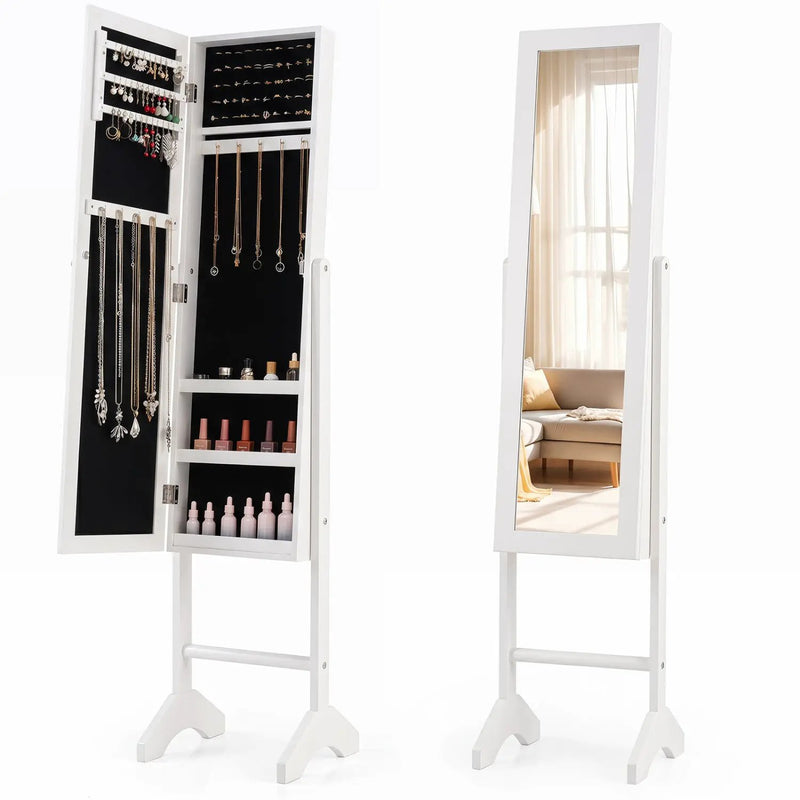 Freestanding Jewelry Armoire with Full Length Mirror by DirectDeals