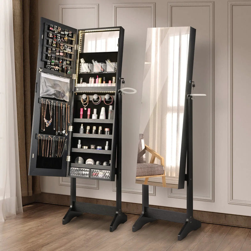 Freestanding Jewelry Cabinet with Full Length HD Mirror by DirectDeals