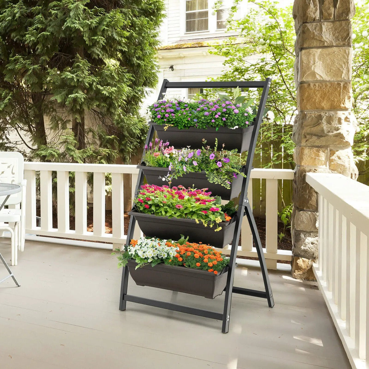 4-Tier Vertical Raised Garden Bed with 4 Containers and Drainage Holes, photo 2 of 7