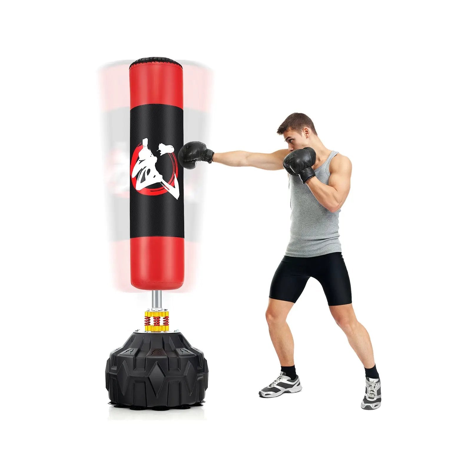 70 Inch Freestanding Punching Bag with Fillable Base 12 Suction Cups and Shock Absorbers by DirectDeals