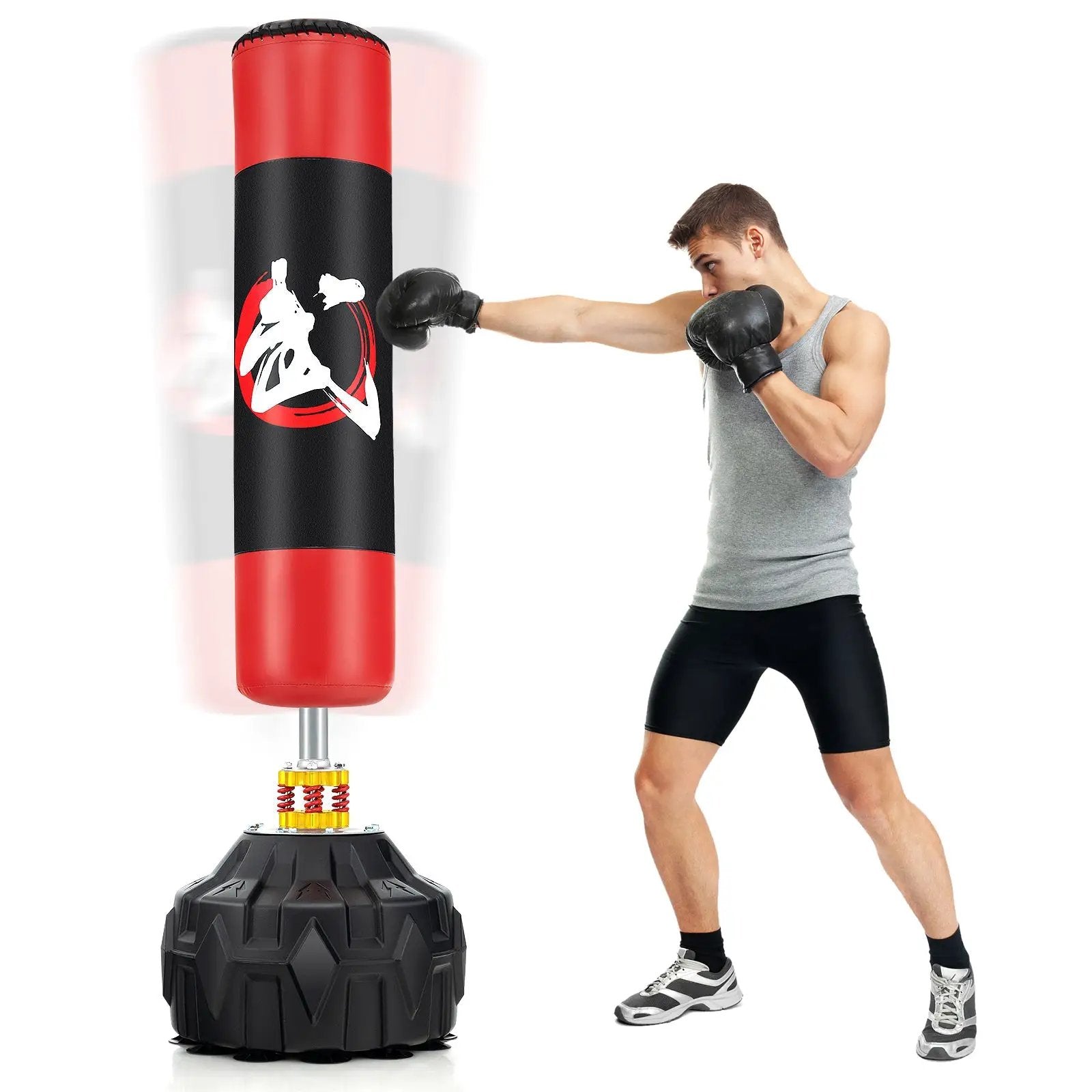 70 Inch Freestanding Punching Bag with Fillable Base 12 Suction Cups and Shock Absorbers by DirectDeals