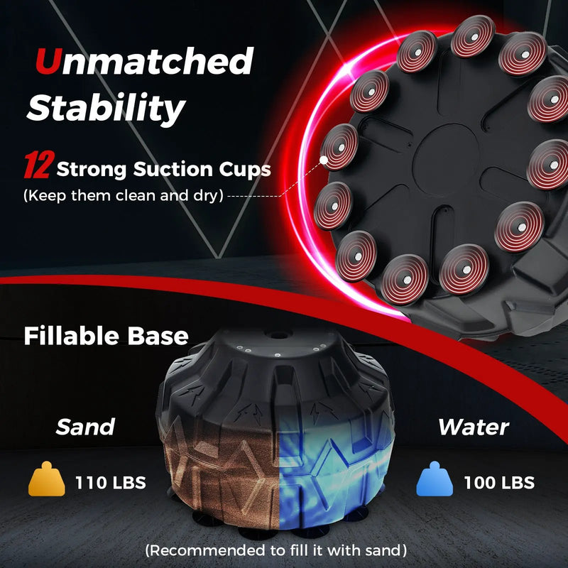 70 Inch Freestanding Punching Bag with Fillable Base 12 Suction Cups and Shock Absorbers by DirectDeals