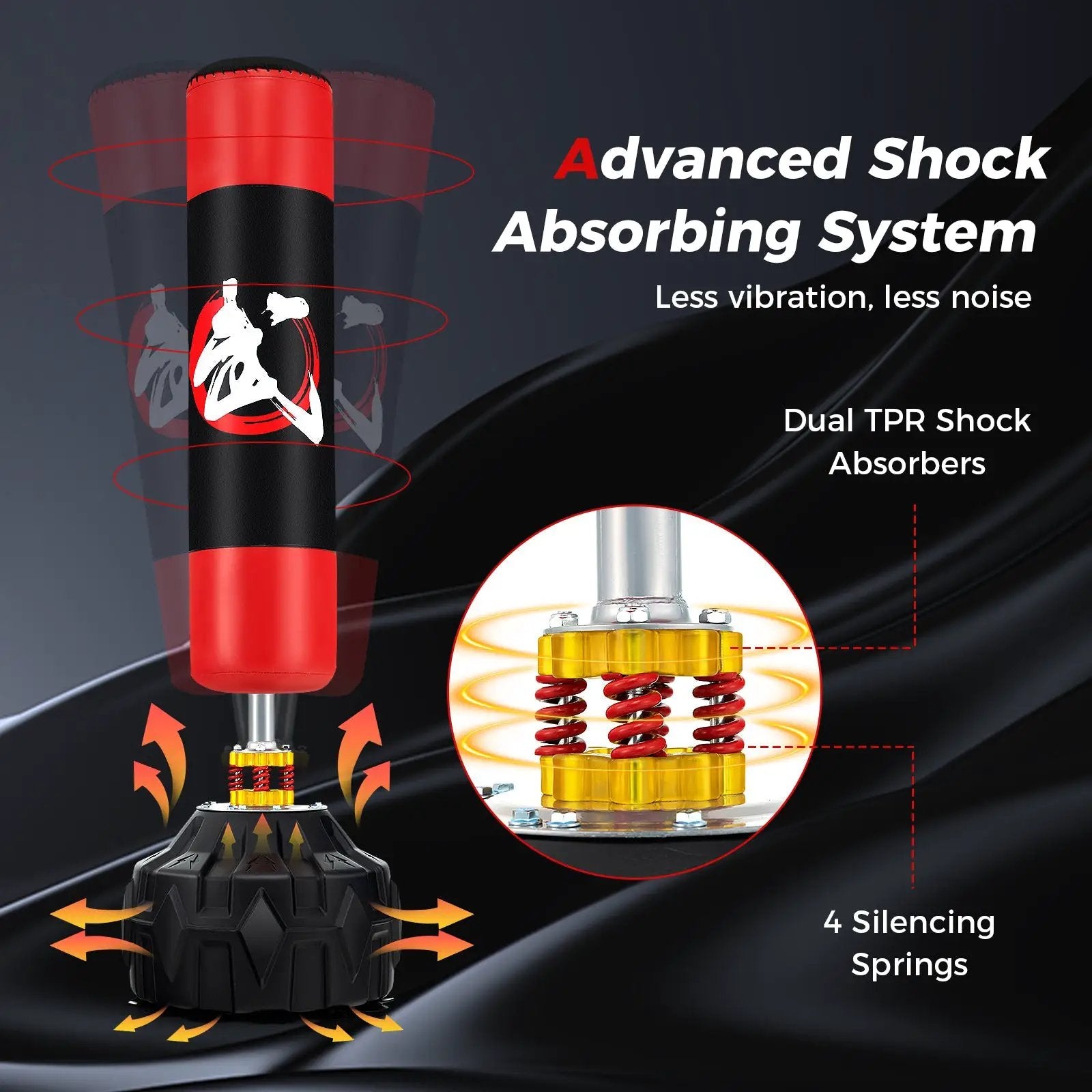 70 Inch Freestanding Punching Bag with Fillable Base 12 Suction Cups and Shock Absorbers by DirectDeals