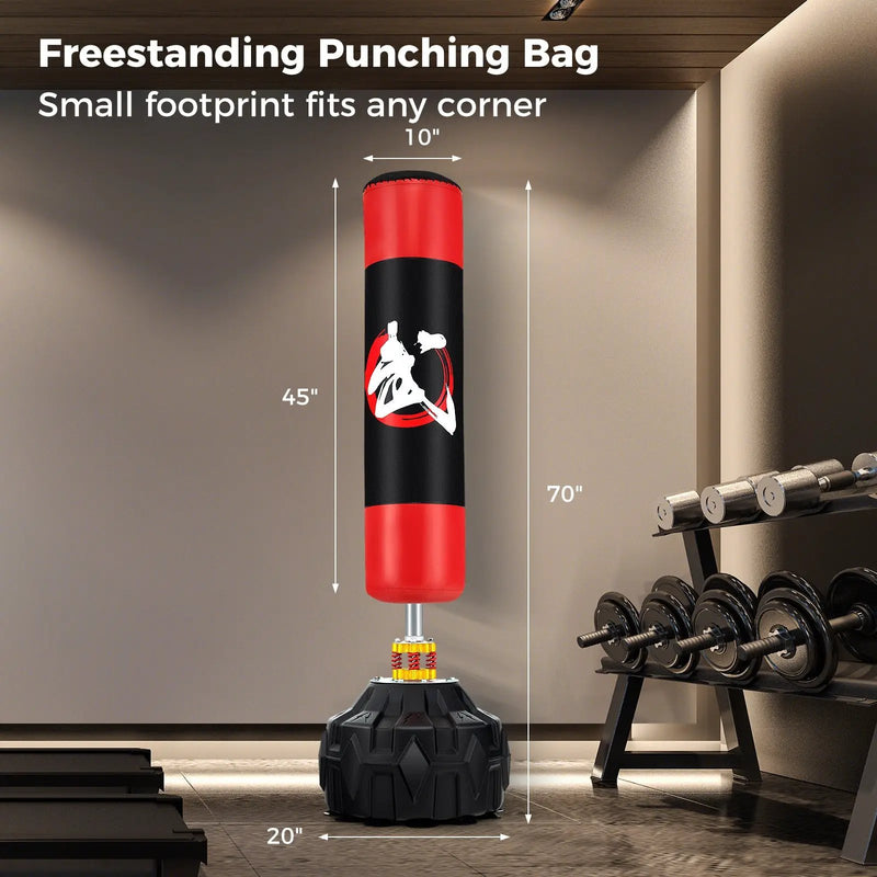 70 Inch Freestanding Punching Bag with Fillable Base 12 Suction Cups and Shock Absorbers by DirectDeals