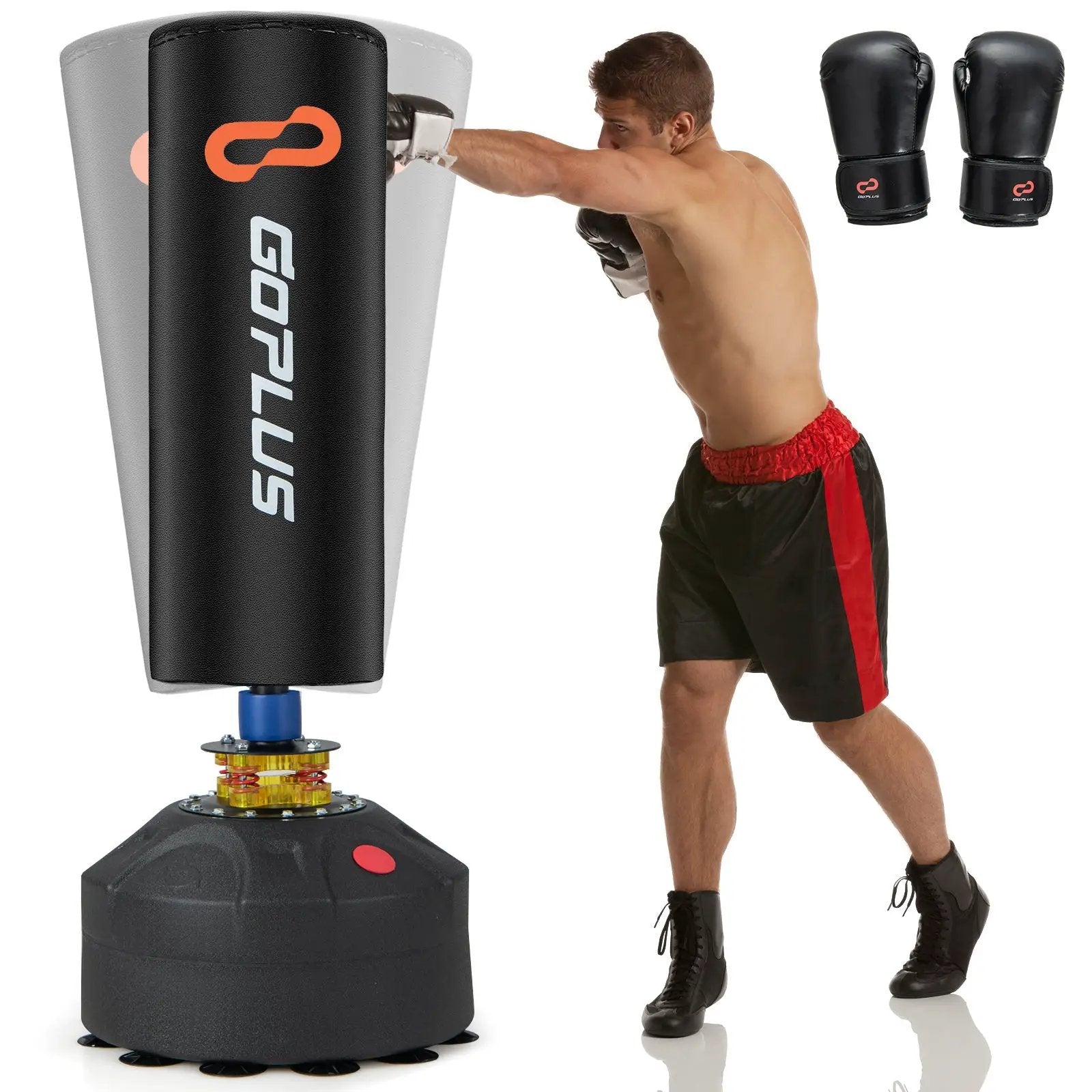 Freestanding Punching Bag Kickboxing Bag with Stand and Suction Cup Base by DirectDeals