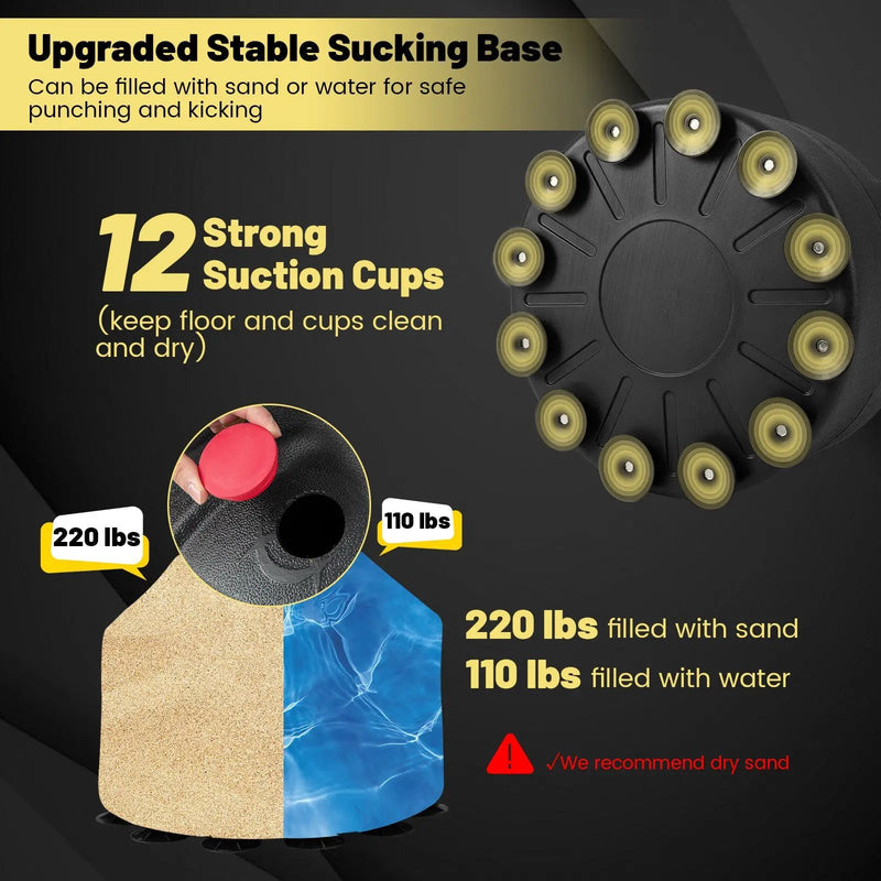 Freestanding Punching Bag Kickboxing Bag with Stand and Suction Cup Base by DirectDeals