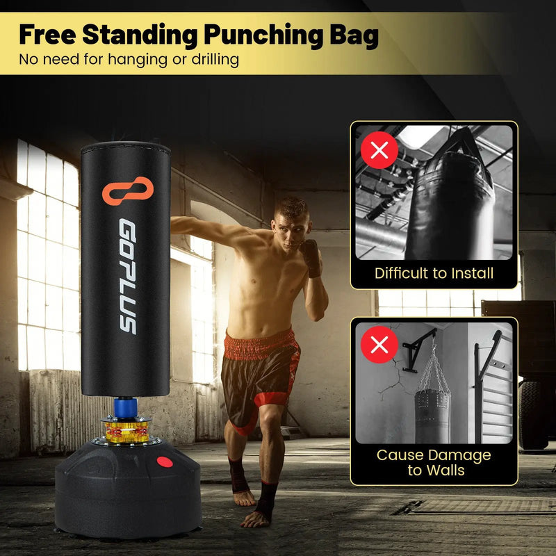 Freestanding Punching Bag Kickboxing Bag with Stand and Suction Cup Base by DirectDeals