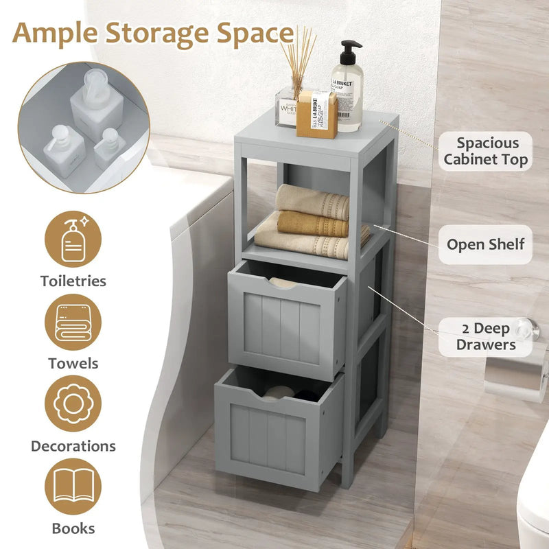 Freestanding Storage Cabinet with 2 Removable Drawers for Bathroom by DirectDeals