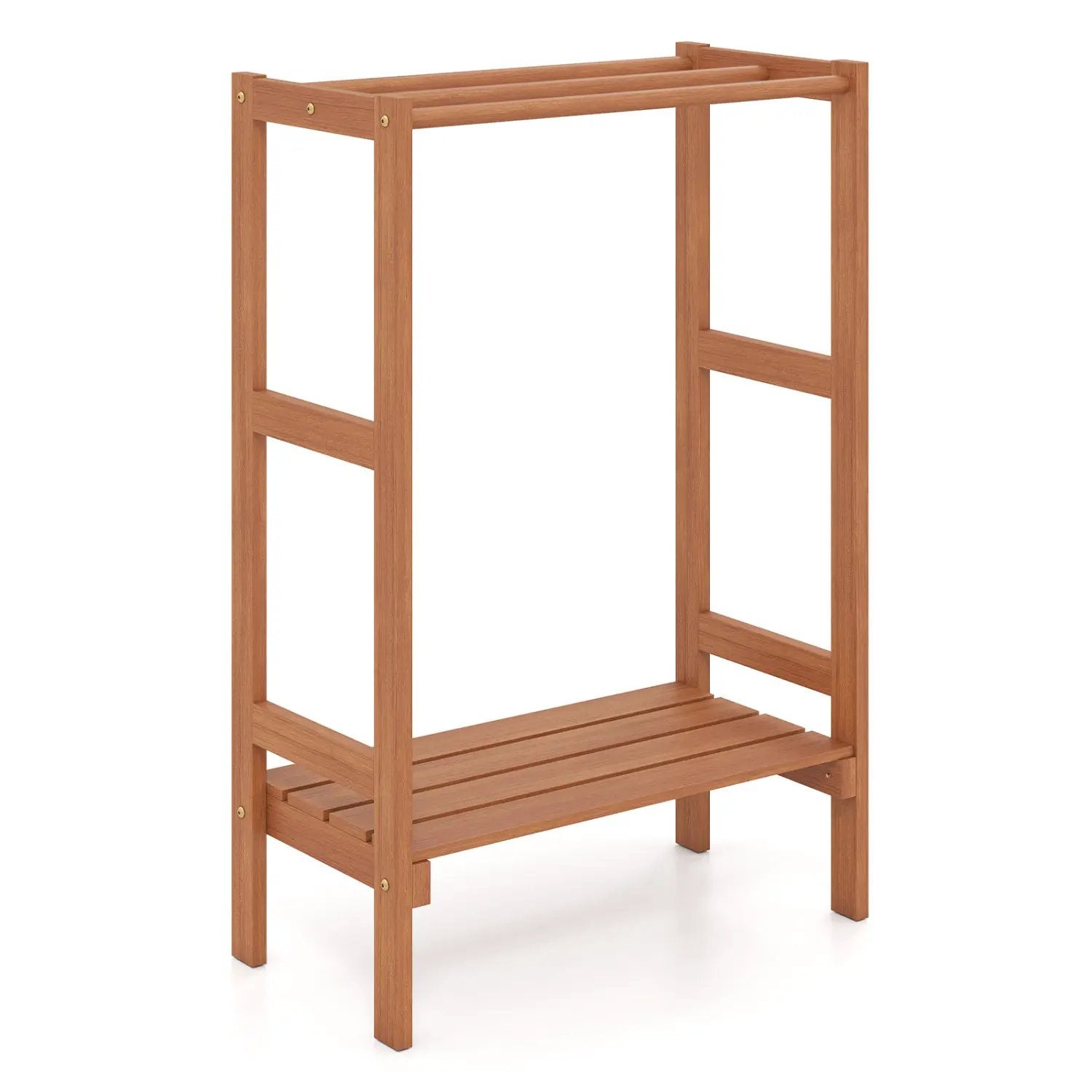 Freestanding Towel Rack with 3 Bars and Bottom Shelf by DirectDeals