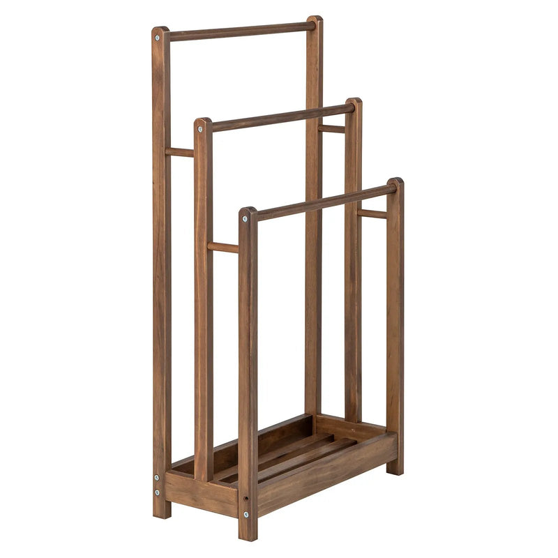 Freestanding Towel Rack 3-Bar Hand Towel Drying Stand with Bottom Storage Shelf by DirectDeals