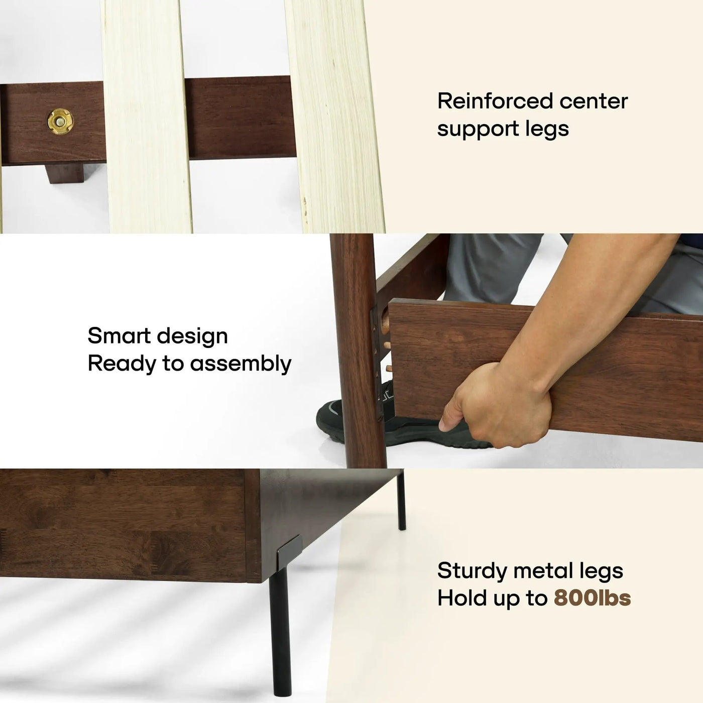 Frida Solid Wood Bed Frame by Megsu