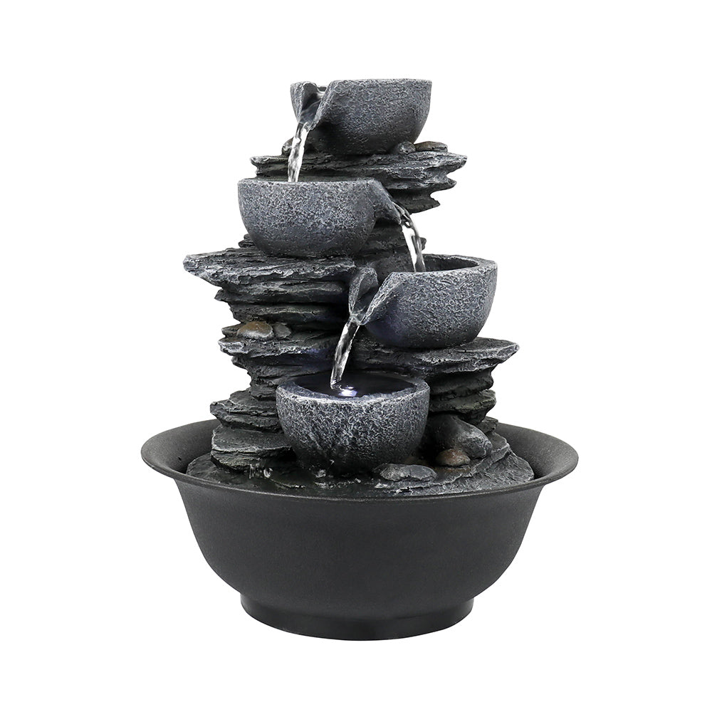 Resin Mini Slate Bowl Tabletop Water Fountain 10 Inch, photo 5 of 9