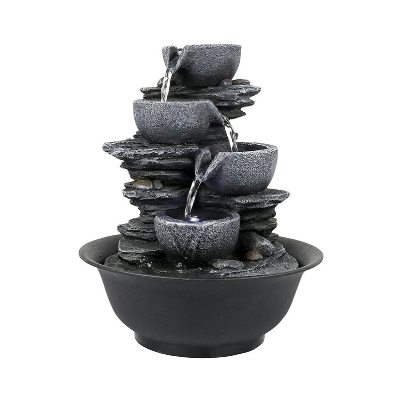 Resin Mini Slate Bowl Tabletop Water Fountain 10 Inch, photo 5 of 9