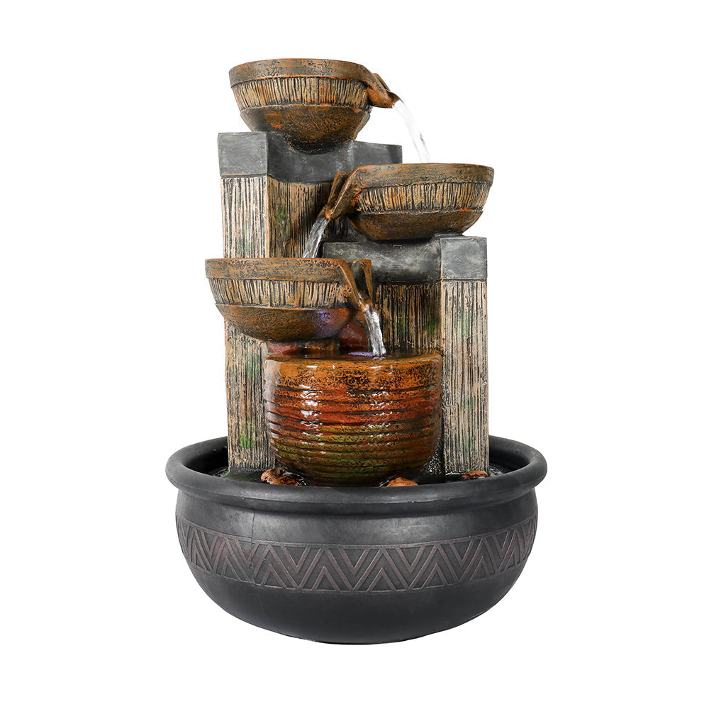 Resin Terracotta 5 Tier Tabletop Fountain 15 Inch LED, photo 4 of 9