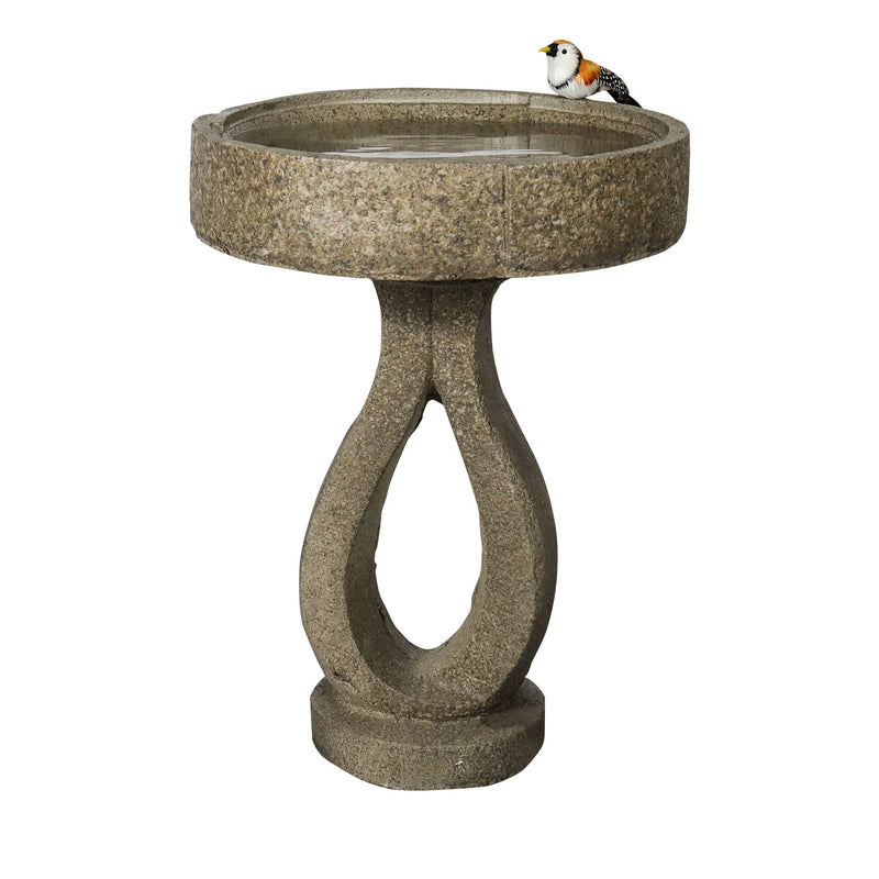 Concrete Contemporary Bird Bath Open Loop 22 Inch, photo 9 of 11