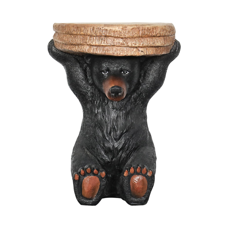 Concrete Outdoor Side Table Bear Holding Top 15 Inch, photo 4 of 8
