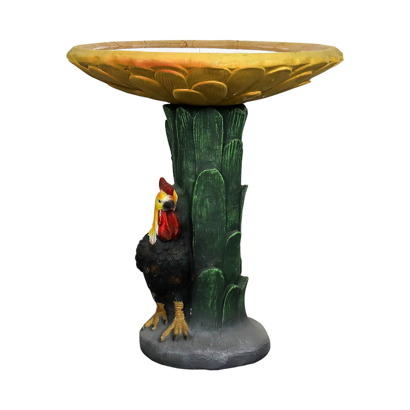 Concrete Bird Bath Garden Sunflower and Rooster 24 In, photo 6 of 9