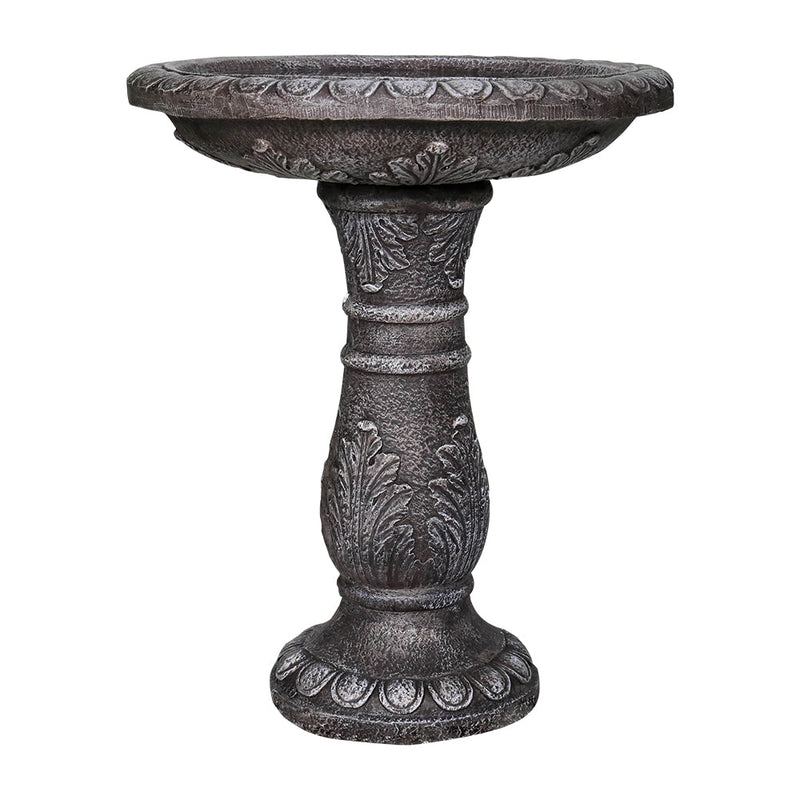 Concrete Leaf Bird Bath Acanthus Carved 24 Inch, photo 4 of 8