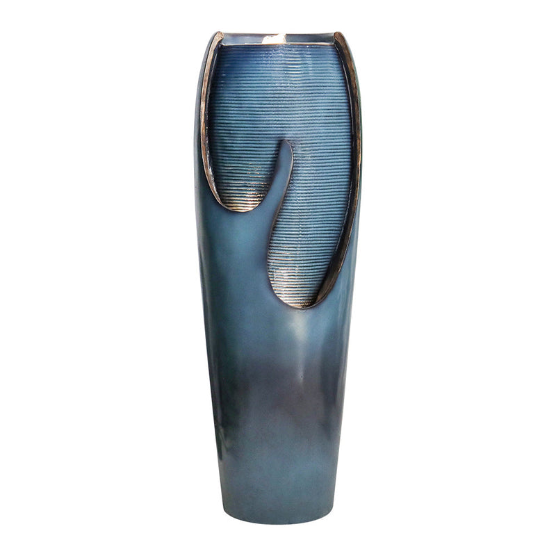 Concrete Turquoise Cracked Jar Outdoor Fountain 38 Inch, photo 10 of 11