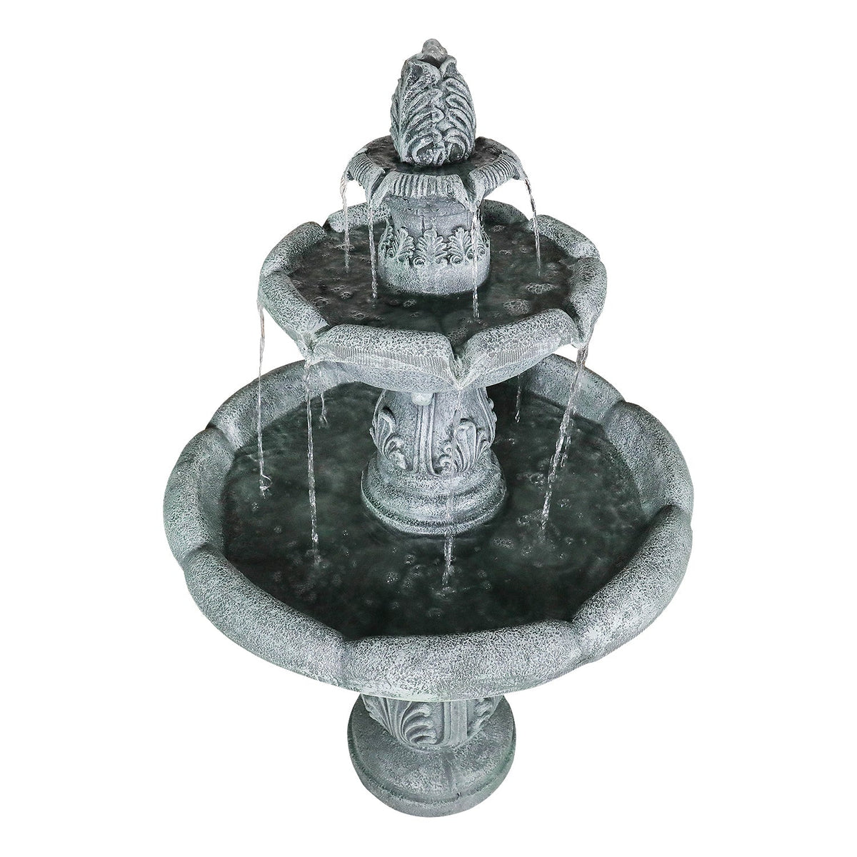 Concrete Pedestal Fountain Ornate 3 Tier Outdoor, photo 6 of 12
