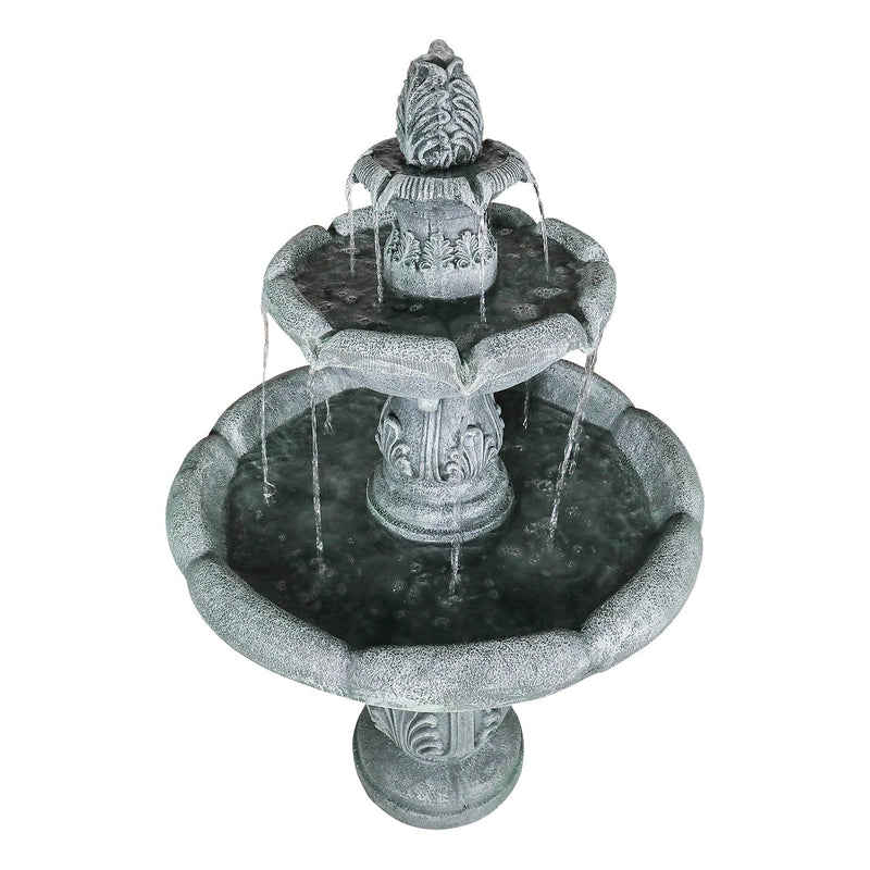 Concrete Pedestal Fountain Ornate 3 Tier Outdoor, photo 6 of 12