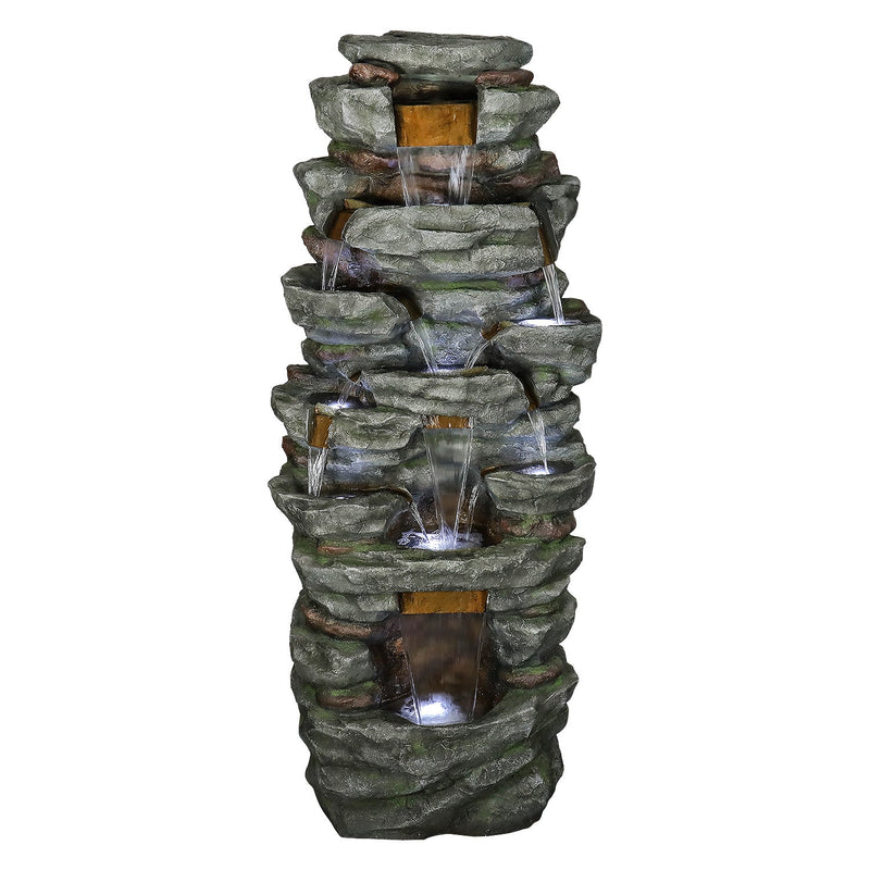 Resin Cliffside Rock Large Outdoor Water Fountain with LED, photo 4 of 7