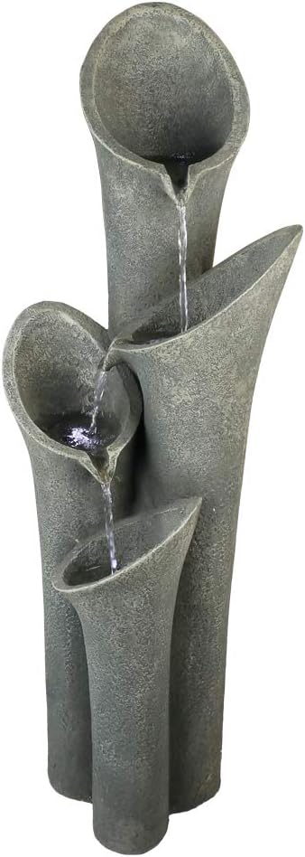 Concrete Trumpet Flower Outdoor Fountain 33 Inch, photo 11 of 11
