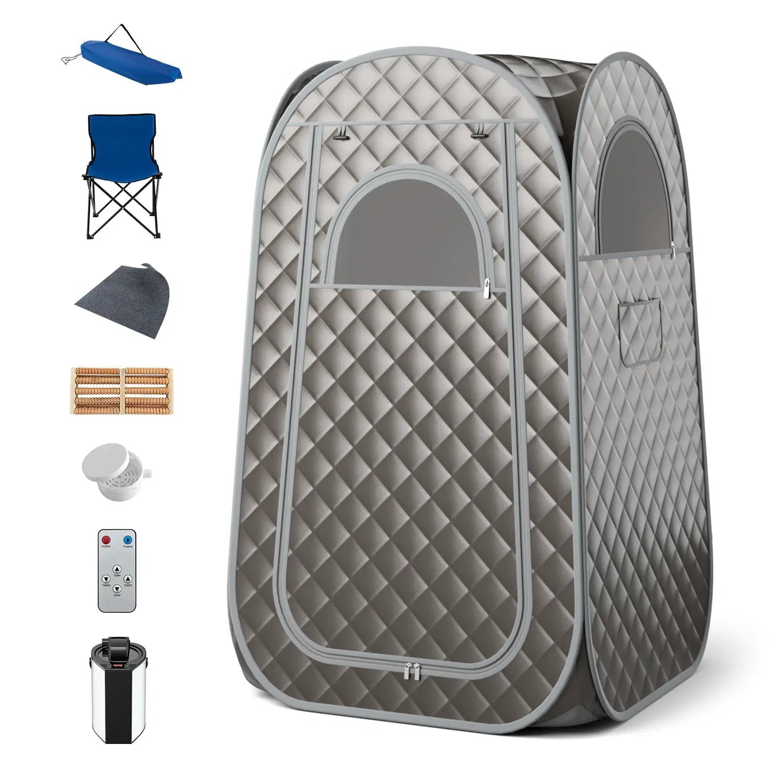Full-Body Personal Sauna Tent with 1000W 3L Steam Generator for Home Spa Relaxation by DirectDeals
