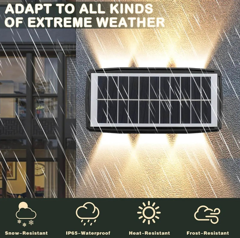 2 Pack Solar Wall Lights Outdoor Waterproof Led Up and Down Wall Lights,Solar Outdoor Lights Wall Sconce Exterior Lighting by Outdoor Solar Outlet