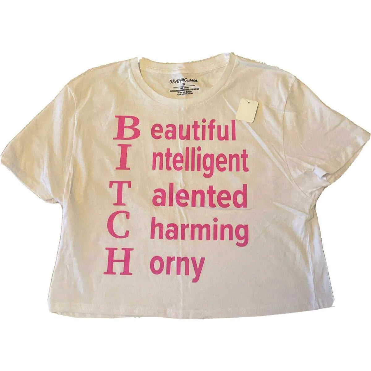 Beautiful Intelligent Talented Charming Horny Low Cut Tshirt, photo 2 of 3