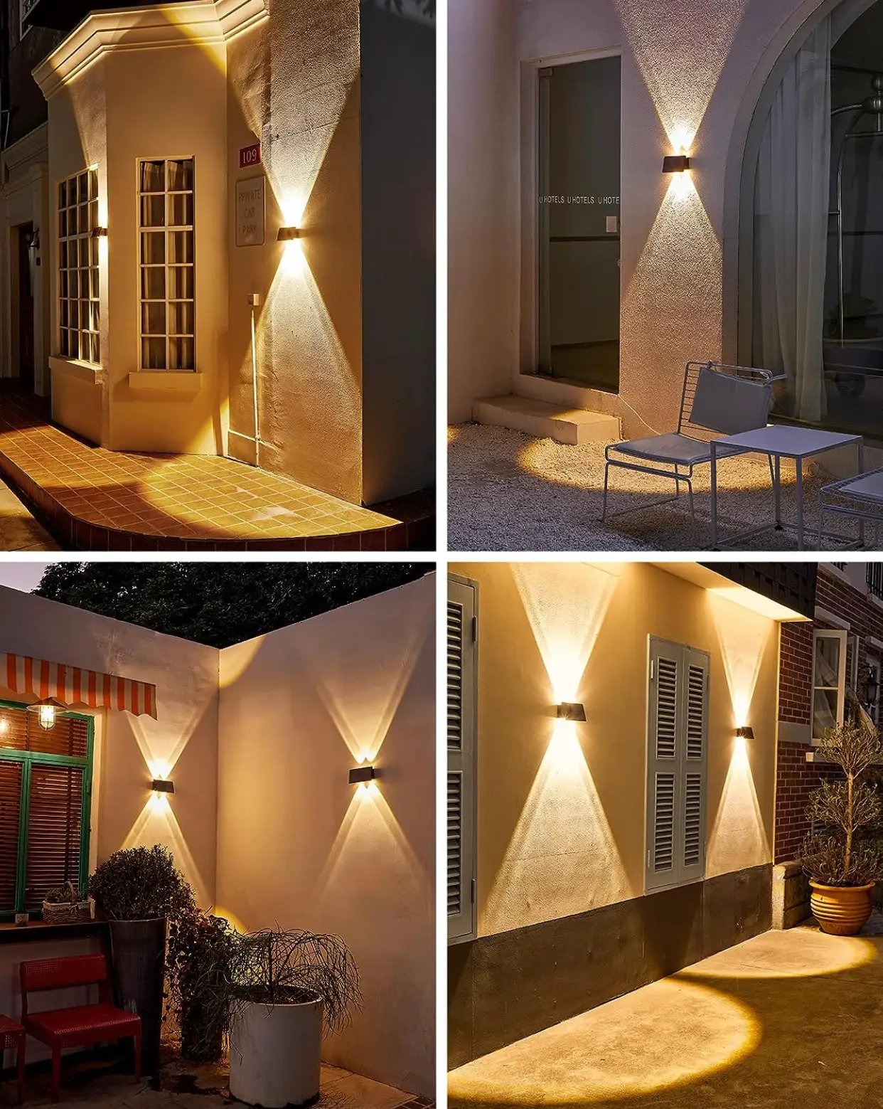 2 Pack Solar Wall Lights Outdoor Waterproof Led Up and Down Wall Lights,Solar Outdoor Lights Wall Sconce Exterior Lighting by Outdoor Solar Outlet