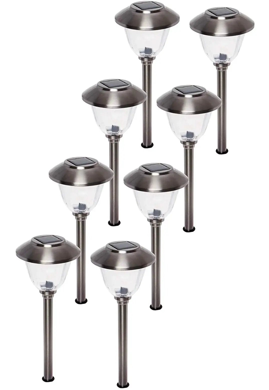 Energizer 10Pack Solar Pathway LED Lights Outdoor-Stainless Steel 15 Lumen ( Silver ) by Outdoor Solar Outlet