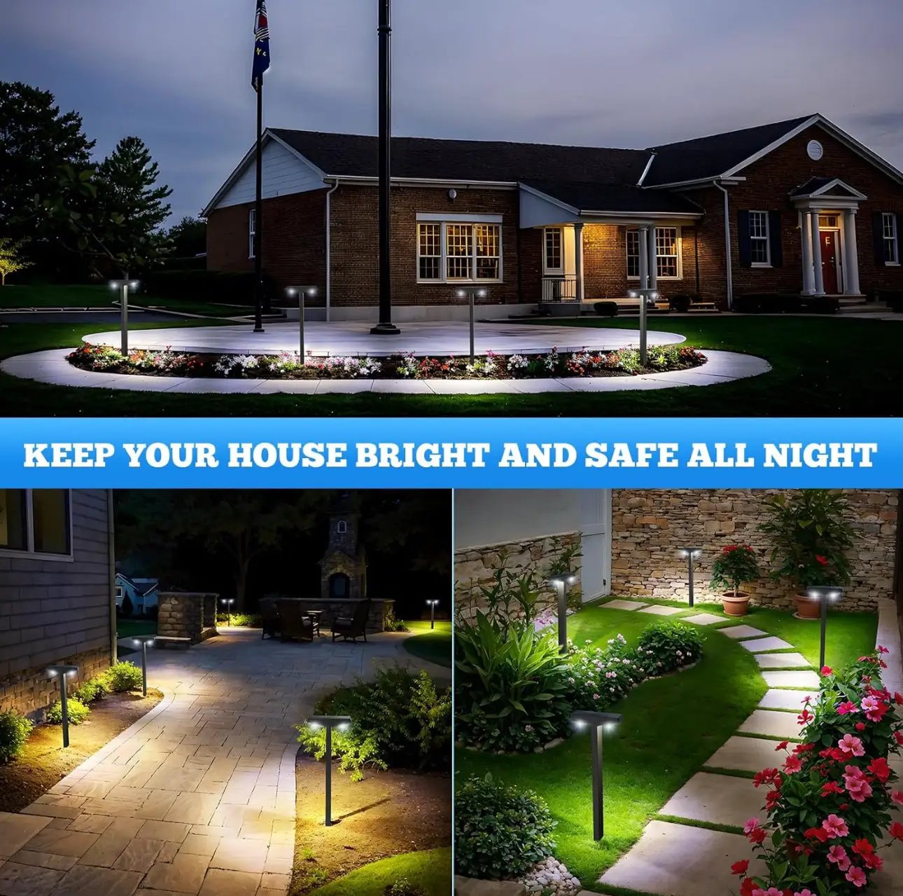 SmartYard Solar Modern Pathway Lights, 4 Pack -15 Lumen by Outdoor Solar Outlet