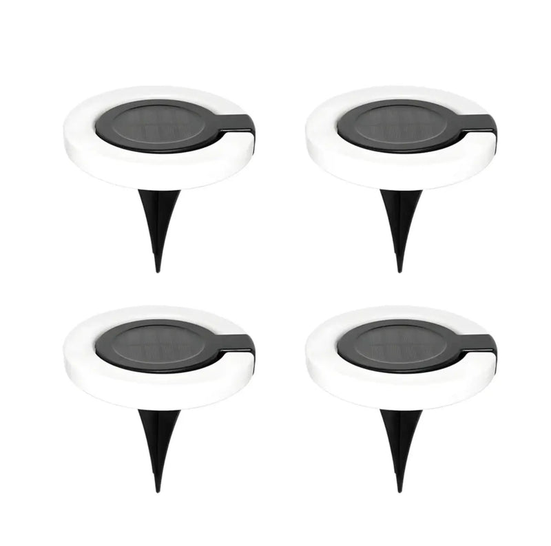 4 Pack Round Outdoor Ground Lights Adjustable Disk Solar Pathway Lamp by Outdoor Solar Outlet