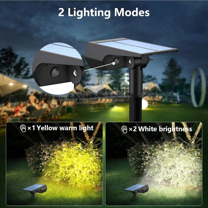 SmartYard Solar Spot Lights 53 LEDs, 2 Modes Pathway/Wall Lights 2 In 1 Auto On/Off 4 Pack(Cool White) by Outdoor Solar Outlet
