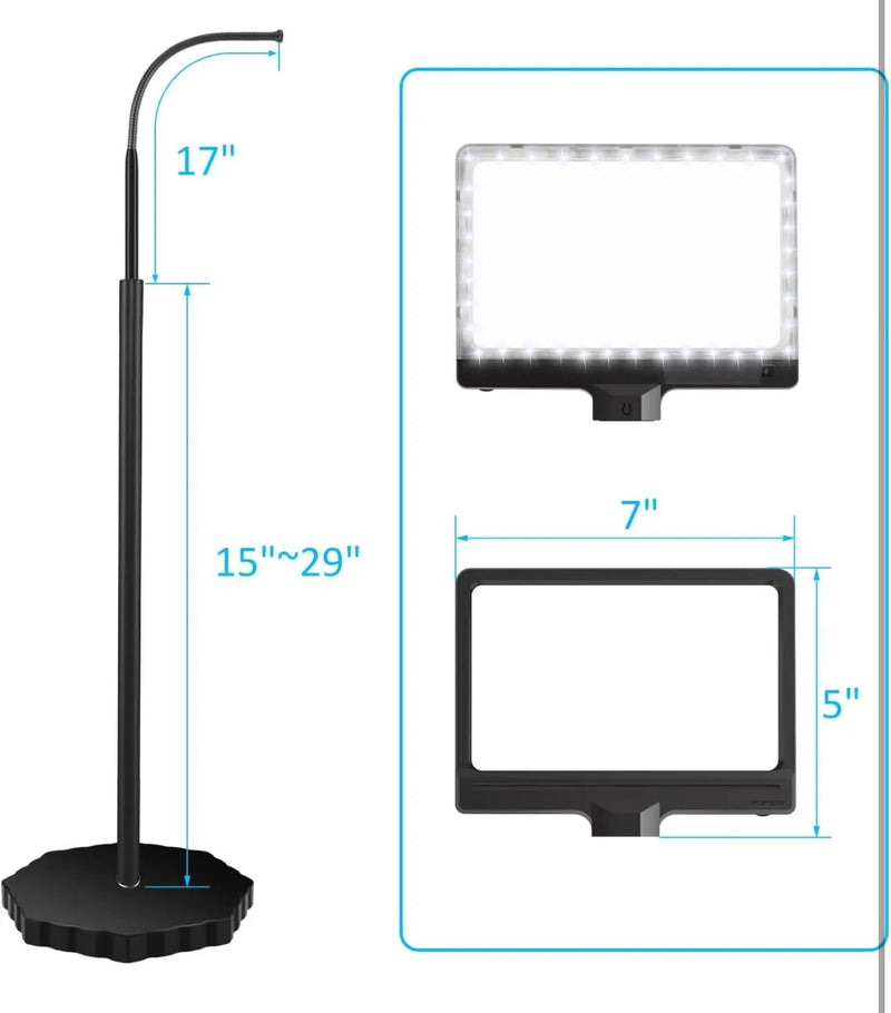 5X Magnifying Glass with 36 LED Dimmable Light and Stand, Adjustable Brightness Magnifying Floor Lamp, Gooseneck Arm Lighted Magnifier for Reading, Crafts and Close Work by Outdoor Solar Outlet